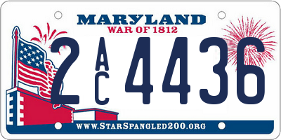 MD license plate 2AC4436