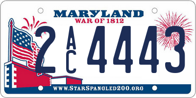 MD license plate 2AC4443