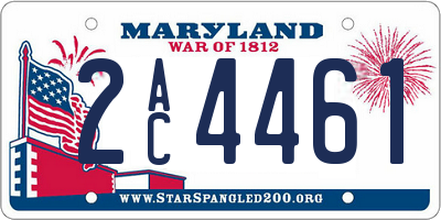 MD license plate 2AC4461