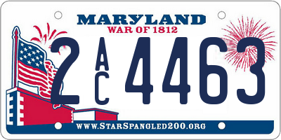MD license plate 2AC4463