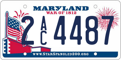 MD license plate 2AC4487