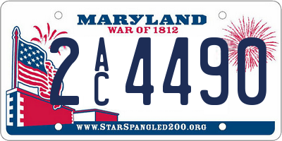 MD license plate 2AC4490