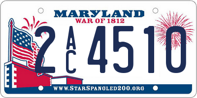 MD license plate 2AC4510