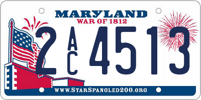 MD license plate 2AC4513
