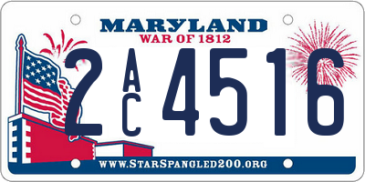 MD license plate 2AC4516