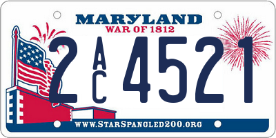 MD license plate 2AC4521
