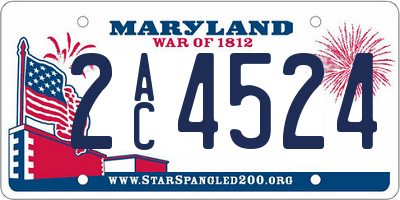 MD license plate 2AC4524