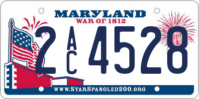 MD license plate 2AC4528