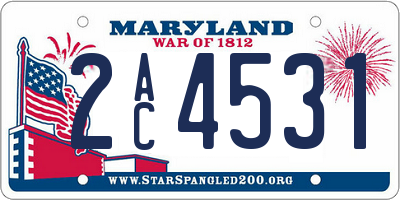 MD license plate 2AC4531