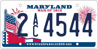 MD license plate 2AC4544