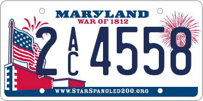 MD license plate 2AC4558