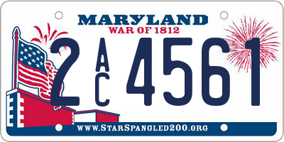MD license plate 2AC4561
