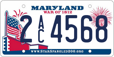MD license plate 2AC4568