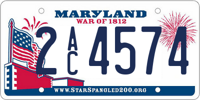 MD license plate 2AC4574