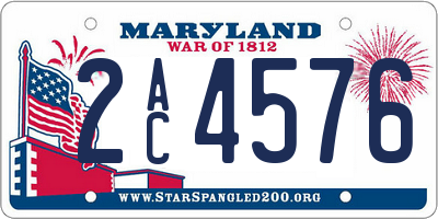 MD license plate 2AC4576