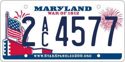 MD license plate 2AC4577