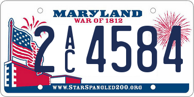 MD license plate 2AC4584