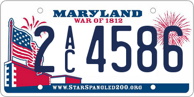 MD license plate 2AC4586