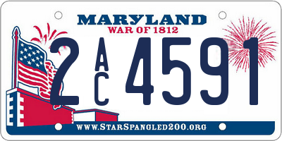 MD license plate 2AC4591