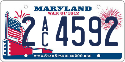 MD license plate 2AC4592