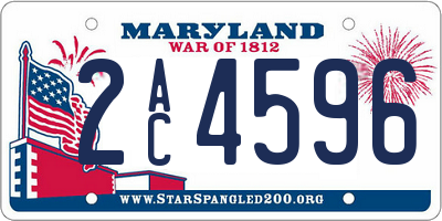 MD license plate 2AC4596