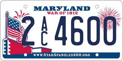MD license plate 2AC4600