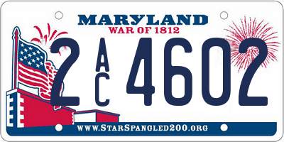 MD license plate 2AC4602