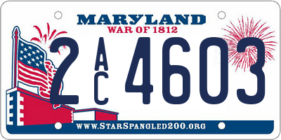 MD license plate 2AC4603