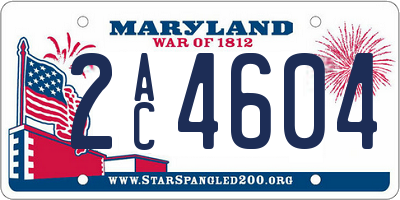 MD license plate 2AC4604