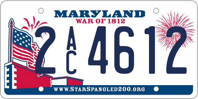 MD license plate 2AC4612