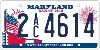 MD license plate 2AC4614