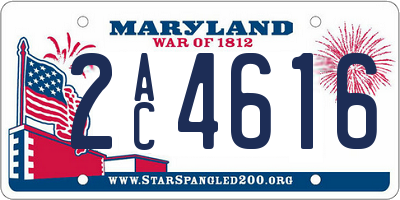 MD license plate 2AC4616