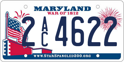 MD license plate 2AC4622