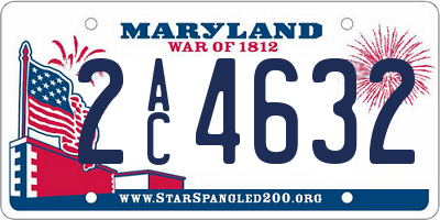 MD license plate 2AC4632