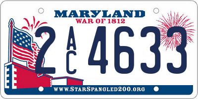 MD license plate 2AC4633