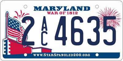 MD license plate 2AC4635