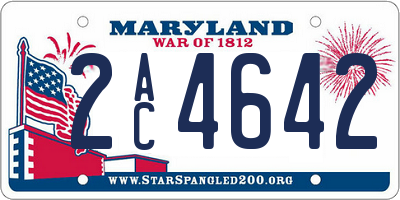 MD license plate 2AC4642