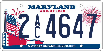 MD license plate 2AC4647