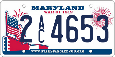 MD license plate 2AC4653