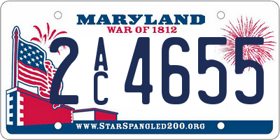 MD license plate 2AC4655