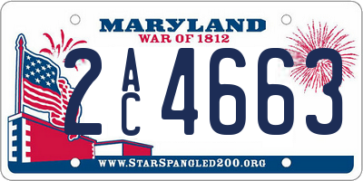 MD license plate 2AC4663