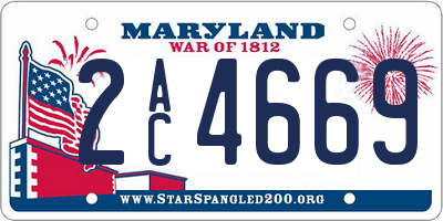 MD license plate 2AC4669