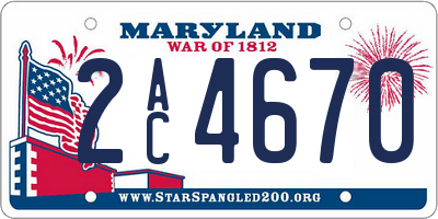 MD license plate 2AC4670