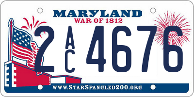 MD license plate 2AC4676