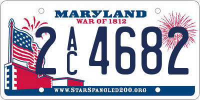MD license plate 2AC4682