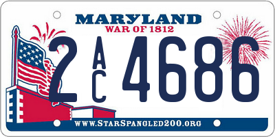 MD license plate 2AC4686