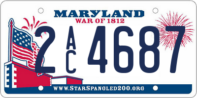 MD license plate 2AC4687