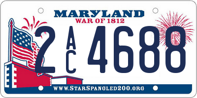 MD license plate 2AC4688
