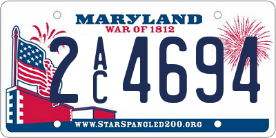 MD license plate 2AC4694