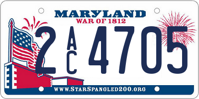 MD license plate 2AC4705